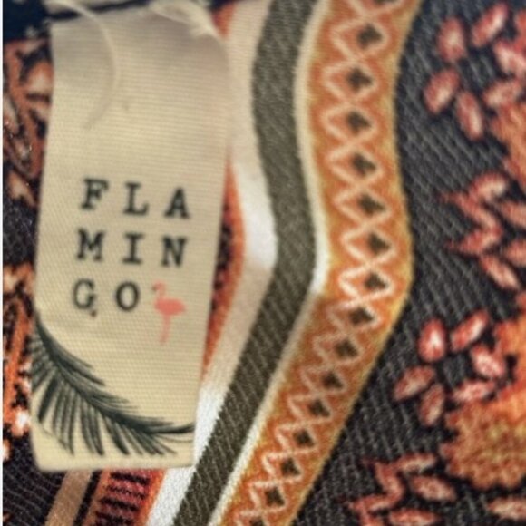 Flamingo Women's Midi Dress Boho 70's Floral Stretch Casual Size Small - Picture 7 of 7